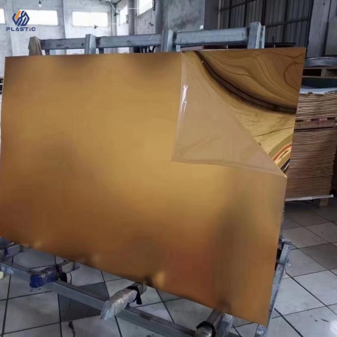 Lebar 1220mm Kaca Lembar Akrilik Potong Ke Ukuran Pilihan Warna Rose Gold 3