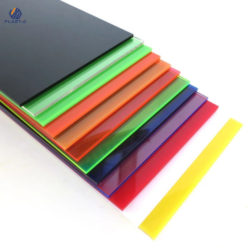 Folhas de acrílico colorido claro de plástico fundido Resistência ao tempo Tamanho personalizado