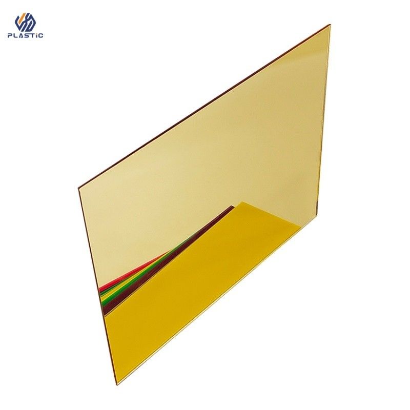 Largura 1220mm Folha de acrílico de espelho cortada ao tamanho Opção de cor rosa-ouro