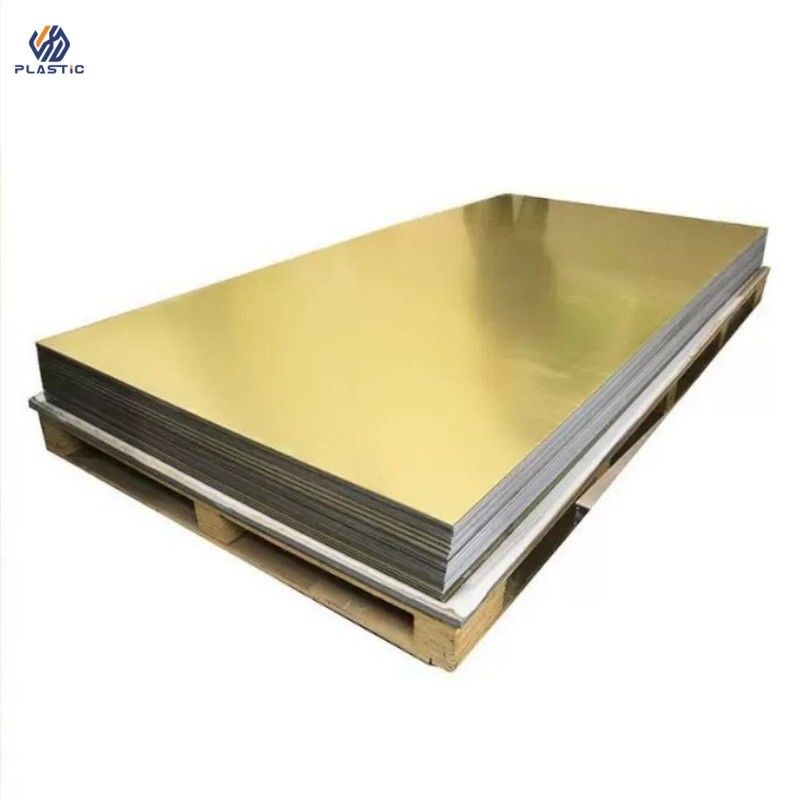 Folha acrílica de espelho de ouro 4ft X 8ft Tamanho Perspex Painéis de espelho OEM