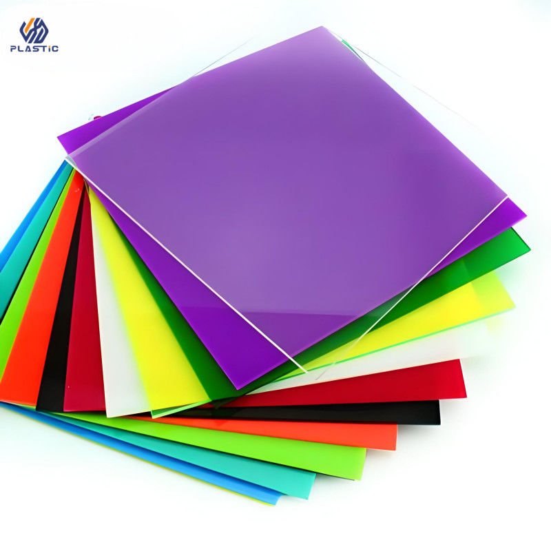 Folha de plástico acrílico de cor 1250x1850mm Resistência química Painéis acrílicos fundidos