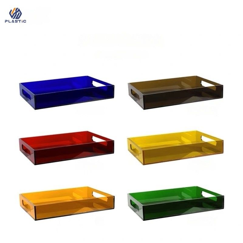 Caixas de armazenamento acrílico transparente multicolor 3 mm de espessura com logotipo personalizável