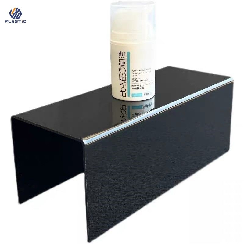 Cor branca ou preta Acrílico Riser Display Stand Acrílico Display Rack Com Logotipo