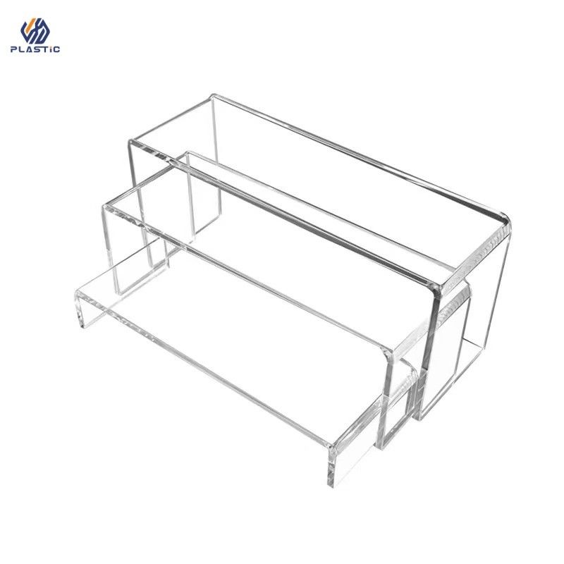 Display acrílico de forma personalizada Stand Clear Acrylic Riser para Shopping Malls