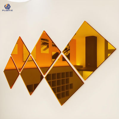 1.2g/cm3 Folha de espelho acrílico de ouro personalizável para decoração de parede