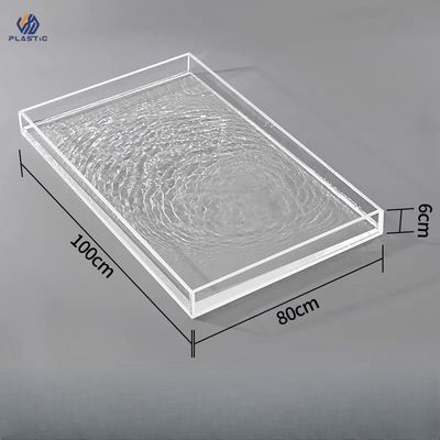 100% PMMA organizador de mesa de acrílico à prova d'água organizador de bandeja para armazenamento